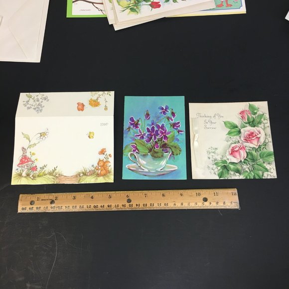 Random Lot 10 Vintage Paper Greeting Cards Unused w Extra Empty Envelopes READ - Picture 9 of 11